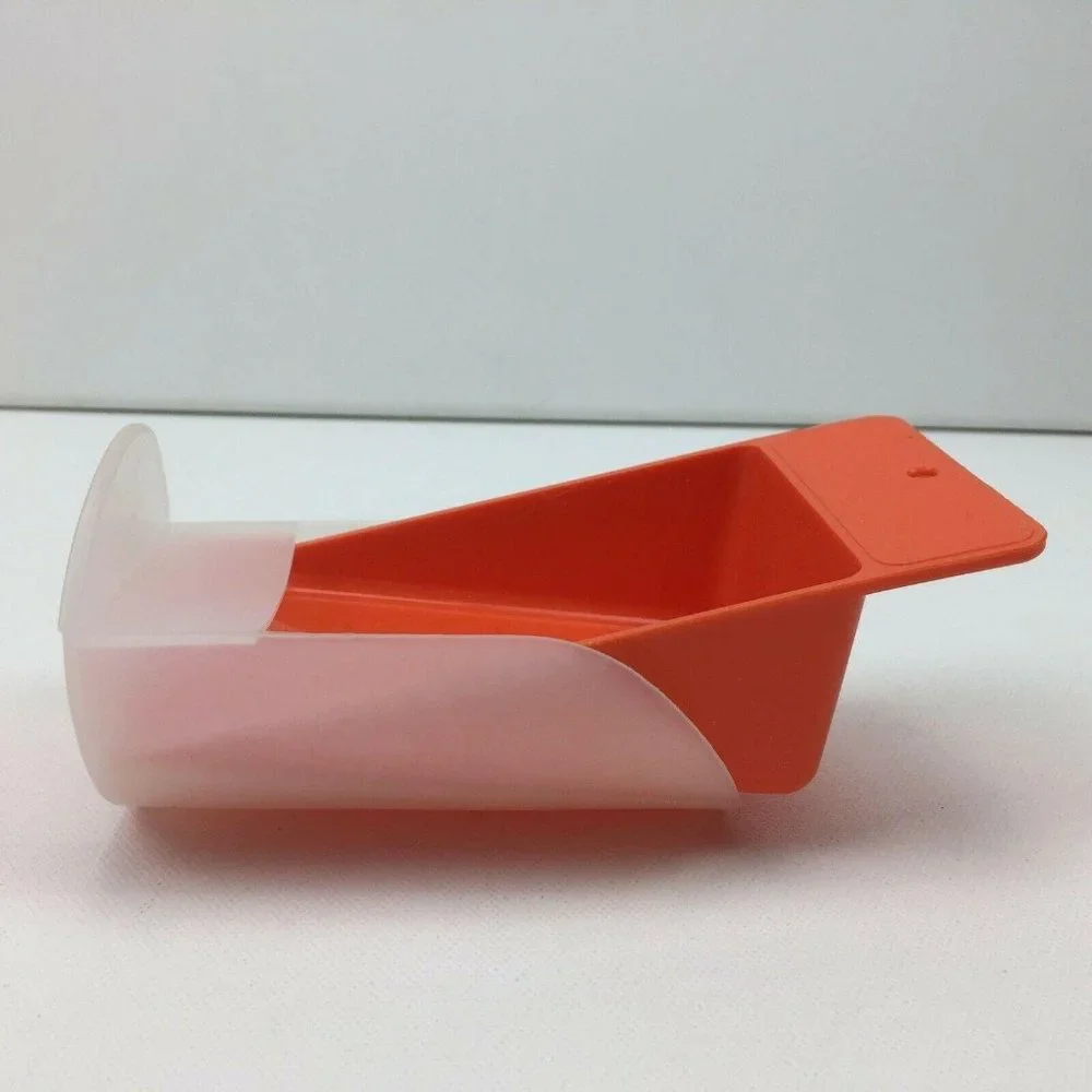 Tupperware Lot Set 2 Rocker & Canister Scoops Sheer White & Orange #292  #1452